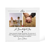 Personalised Engagement Acrylic design shown as a 6x6 acrylic block version