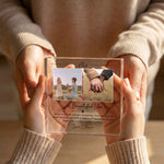 Personalised Engagement Acrylic plaque held in hand