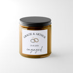 Personalised Engagement gift set in close-up detail
