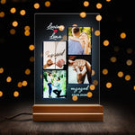 Personalised Engagement night light, front view lit up