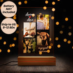 Personalised Engagement night light from a side angle