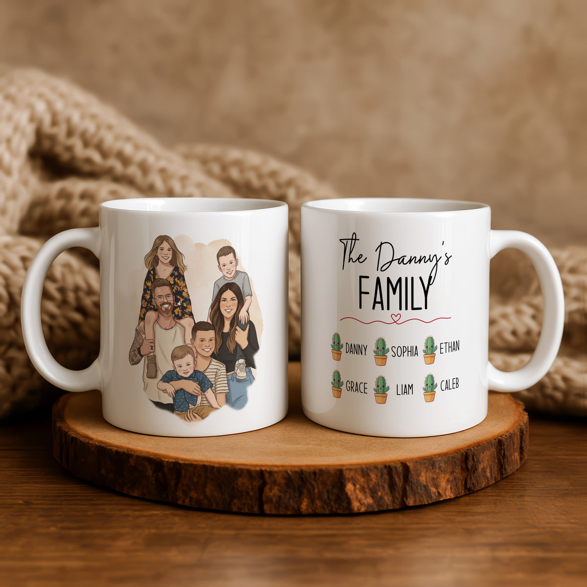 Personalised Family mug in close-up detail