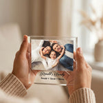 Personalised Family Photo plaque held in hand