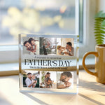 Personalised Father's Day Photo plaque, front view on white background