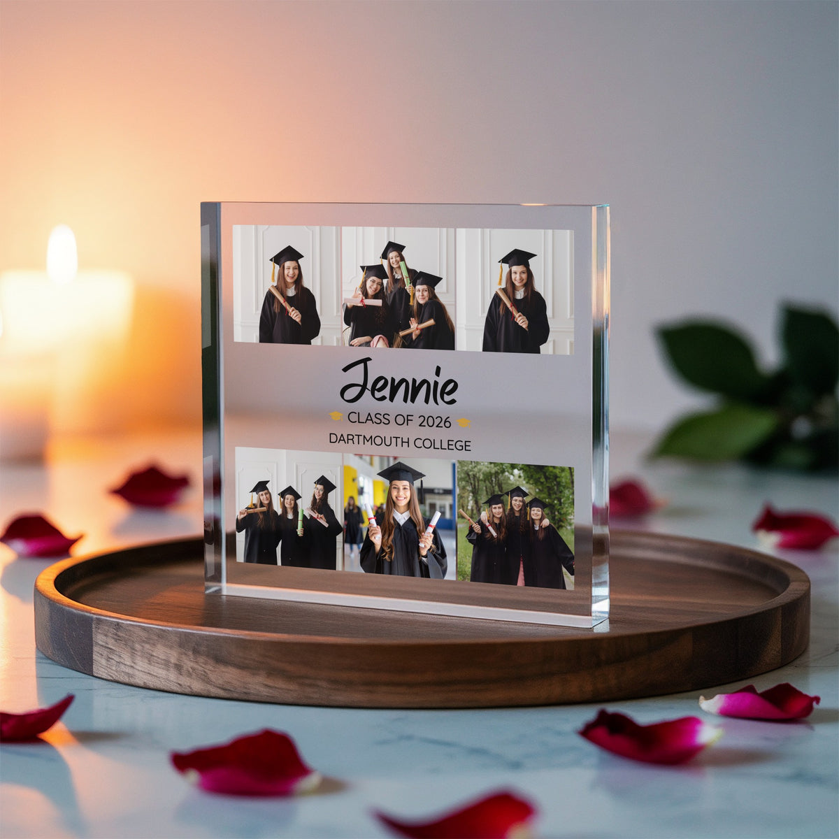 Personalised Graduation Acrylic plaque in a lifestyle setting