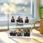 Personalised Graduation Acrylic plaque, front view on white background