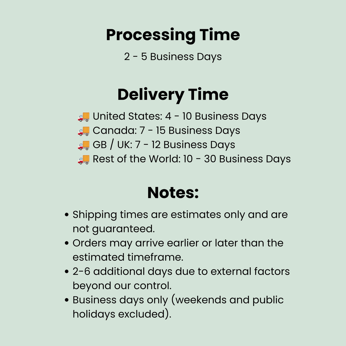 Processing and delivery time guide for the Personalised Hajj Gift Acrylic plaque