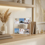 Personalised Hajj Gift Acrylic plaque from a side angle