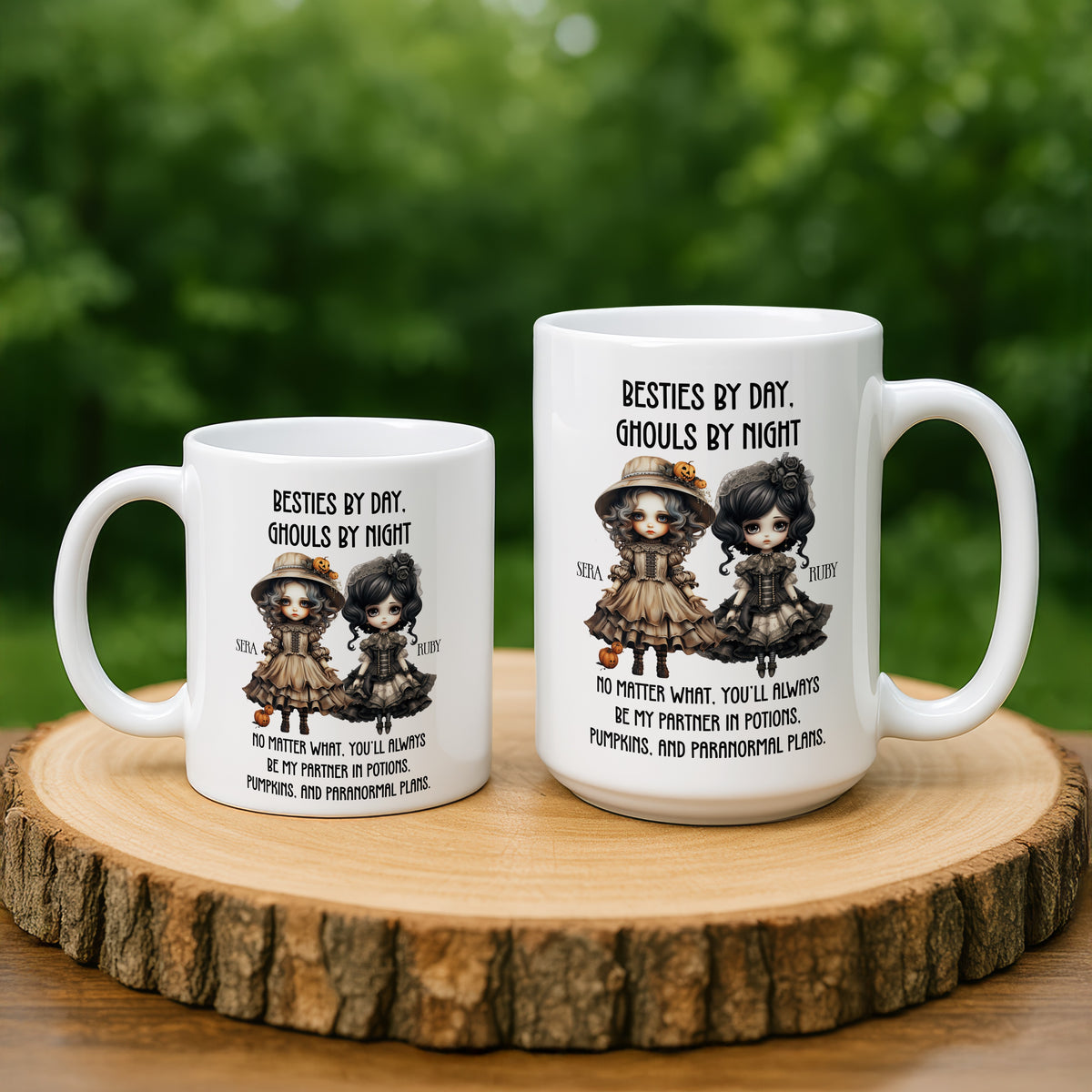 Personalised Halloween Mug for Best Friend mug styled on a table setting