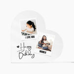 Example of the Personalised Heart Acrylic Photo plaque design without a photo