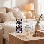 Personalised Heart Acrylic Graduation Strip & plaque in close-up detail