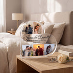 Personalised Heart Acrylic plaque in close-up detail
