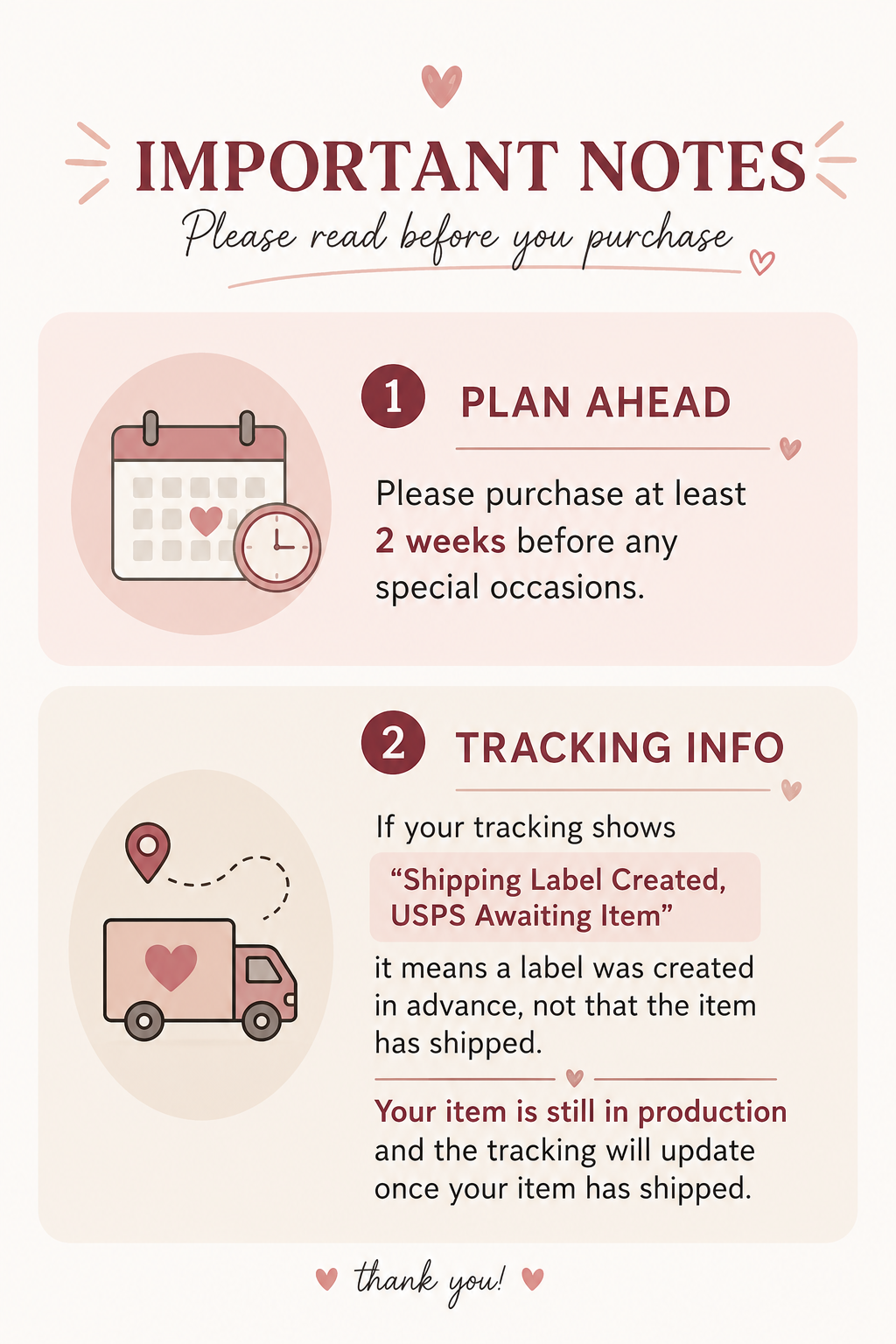 Important ordering notes for the Personalised Heart Acrylic plaque
