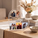Personalised Heart Acrylic plaque held in hand