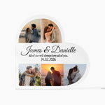 Personalised Heart Acrylic plaque in a lifestyle setting