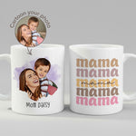 Personalised Mom Coffee mug, front view on white background