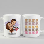 Personalised Mom Coffee mug from a side angle