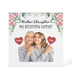 Personalised Mom Daughter Acrylic design shown as a 6x6 acrylic block version