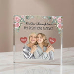 Personalised Mom Daughter Acrylic plaque held in hand