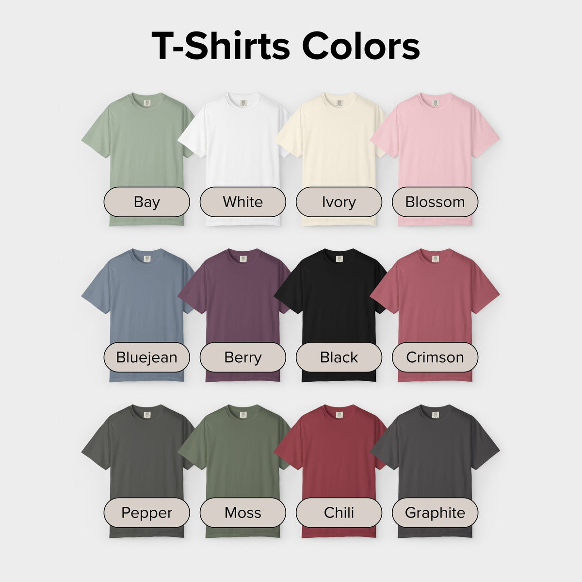 Available colors for the Personalised Mom Shirt shirt