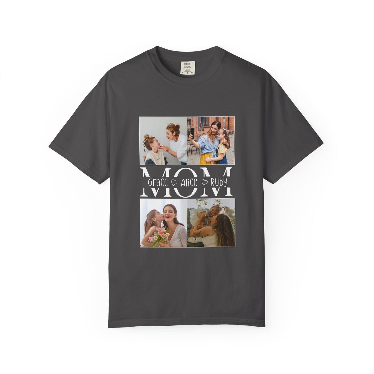 Personalised Mom Shirt shirt showing fabric texture up close