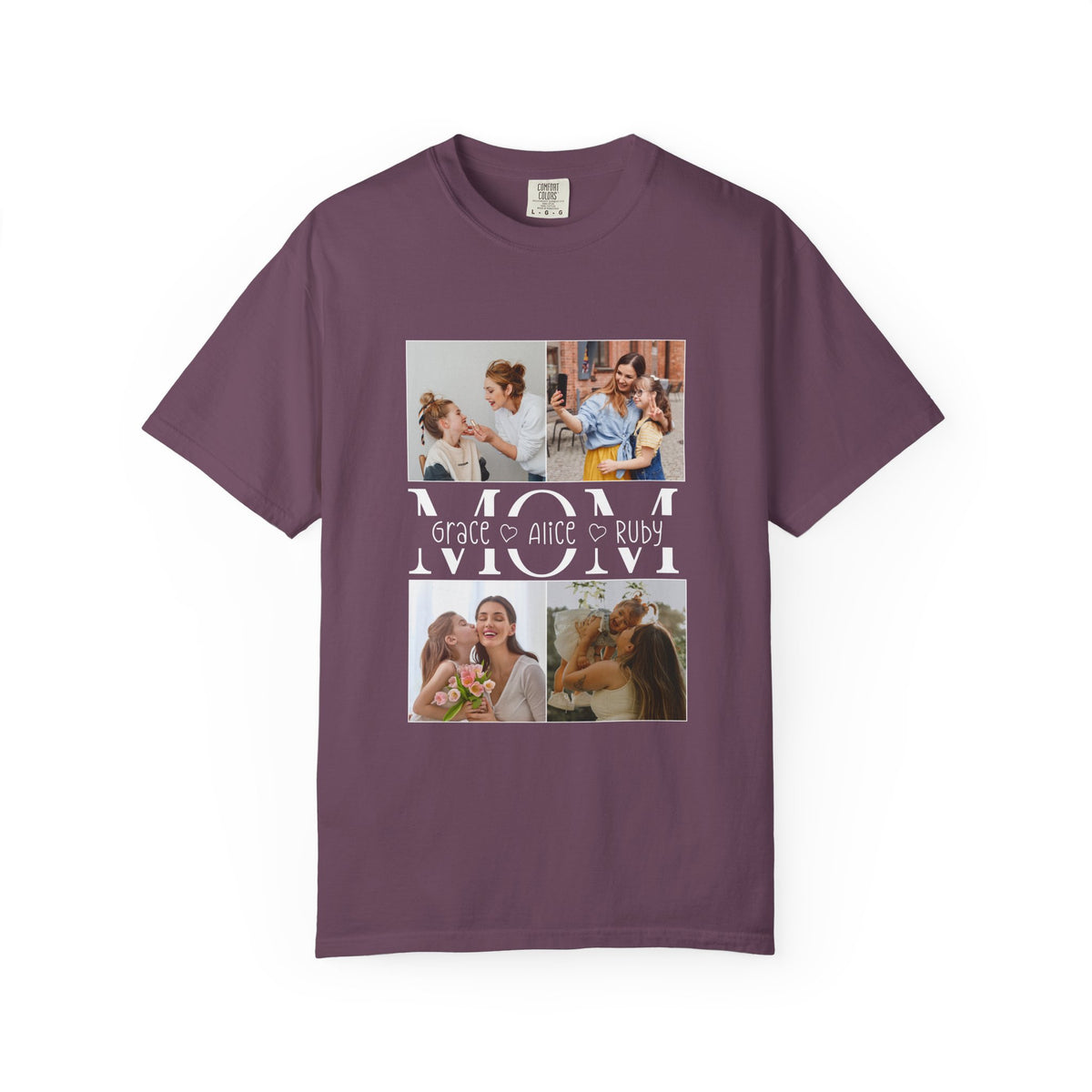 Personalised Mom Shirt shirt worn in a lifestyle setting