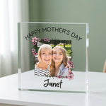 Personalised Mother's Day Acrylic plaque held in hand