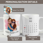 Personalisation guide for the Personalised Mug for Mom mug — name, photo and text fields