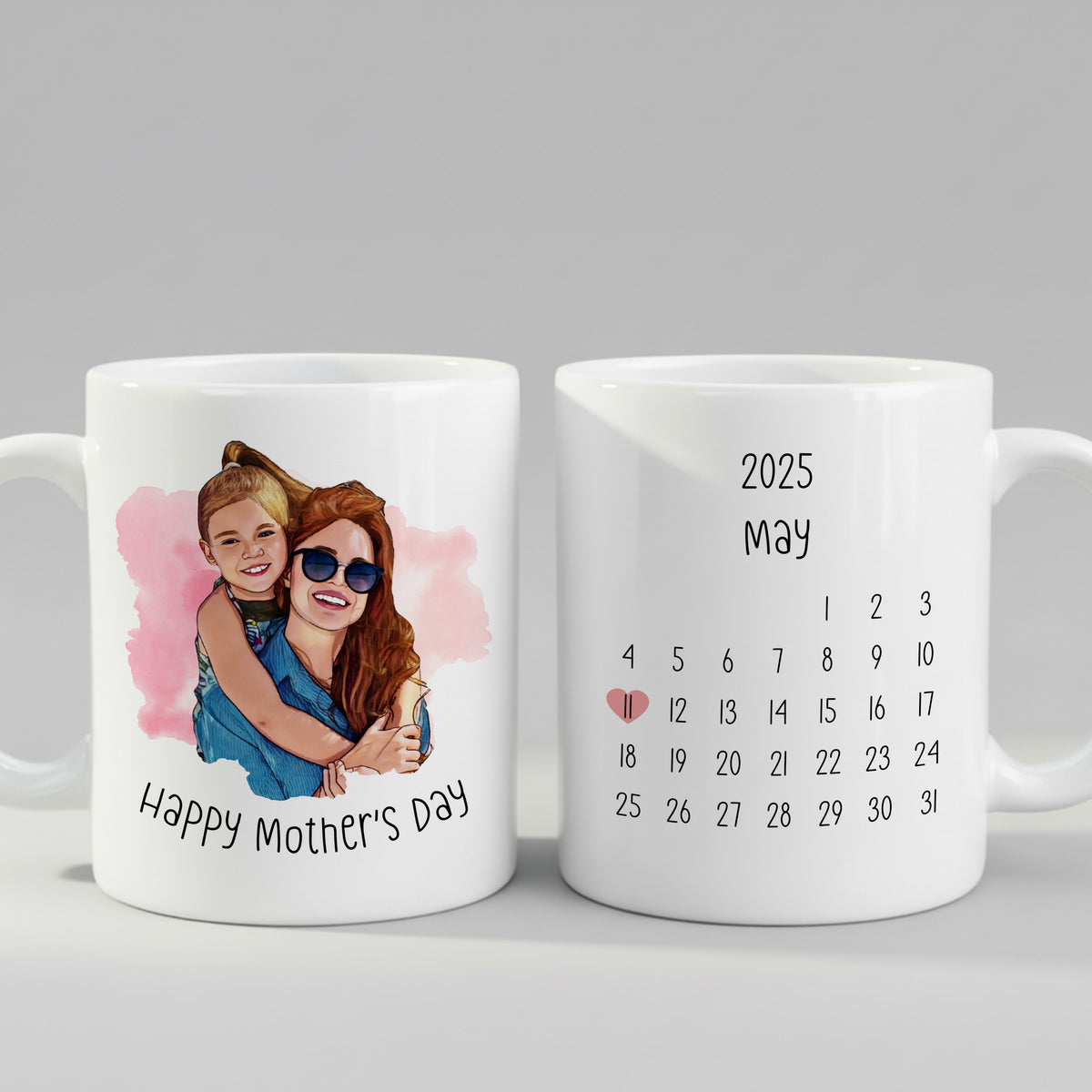 Personalised Mug for Mom mug from a side angle