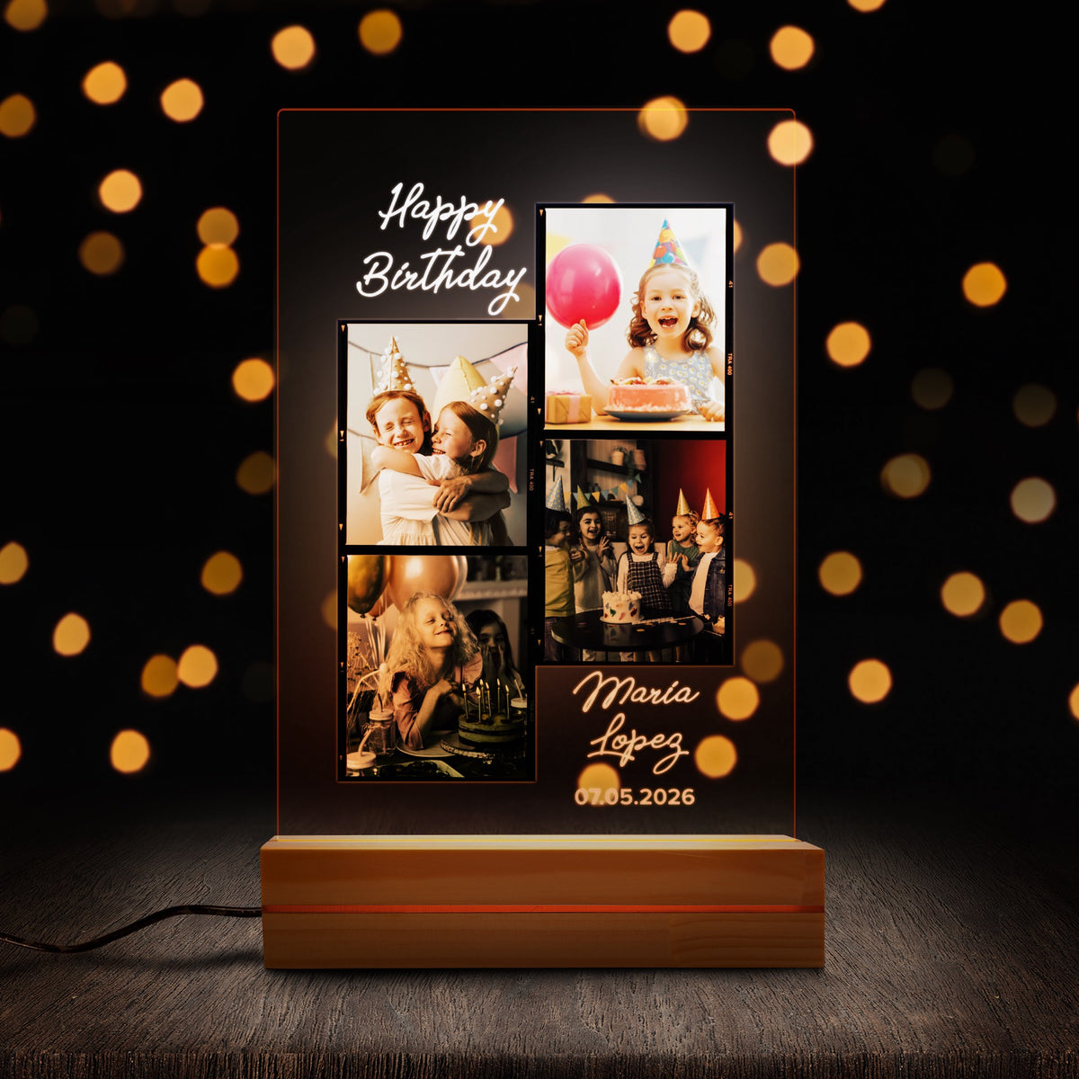 Personalised night light in a lifestyle setting