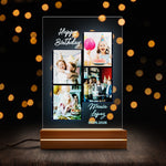 Personalised night light, front view lit up