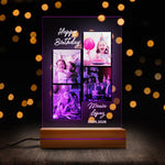 Personalised night light styled on a table setting