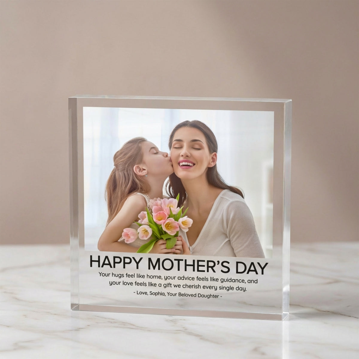 Personalised Photo Acrylic plaque held in hand