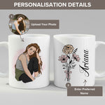 Personalised Photo Mug Cartoon Portrait mug in close-up detail