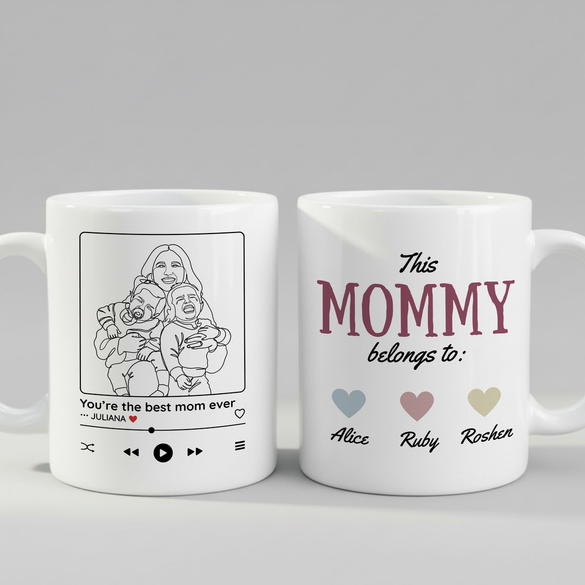 Personalised Photo Mug for Mom mug from a side angle