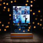 Personalised Photo Night Light for Son night light in close-up detail