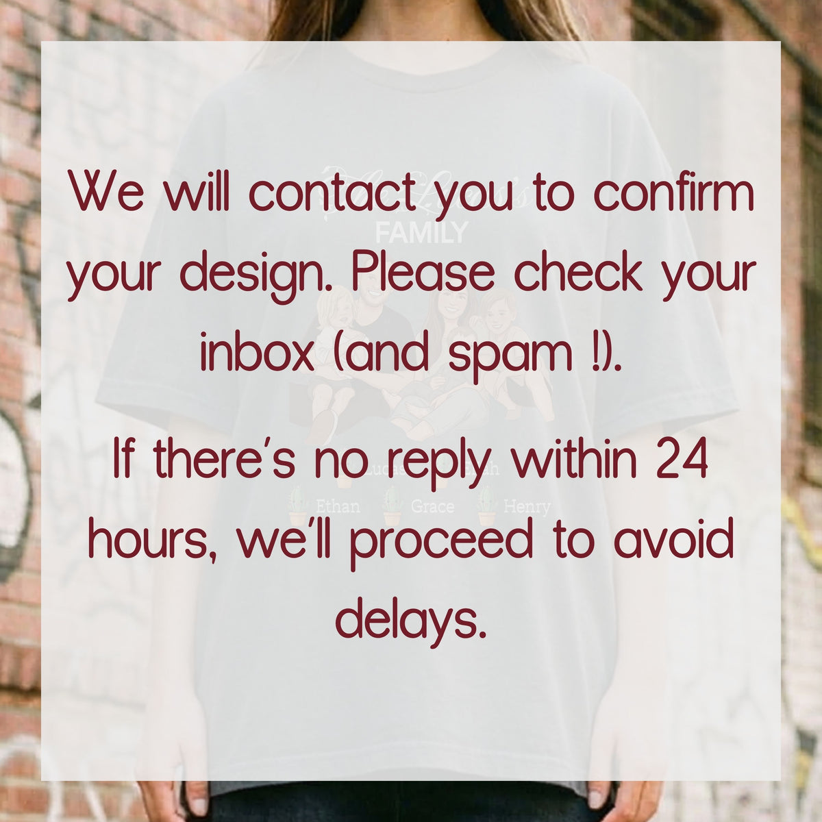 Order confirmation email preview for the Personalised Photo Shirt for Mom Birthday shirt