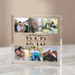 Personalised We Love You Dad Acrylic Photo plaque in close-up detail