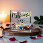 Personalised We Love You Dad Acrylic Photo plaque held in hand