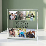 Personalised We Love You Dad Acrylic Photo plaque from a side angle