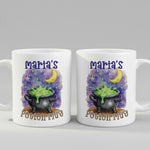 Personalised Witch Cauldron mug in close-up detail