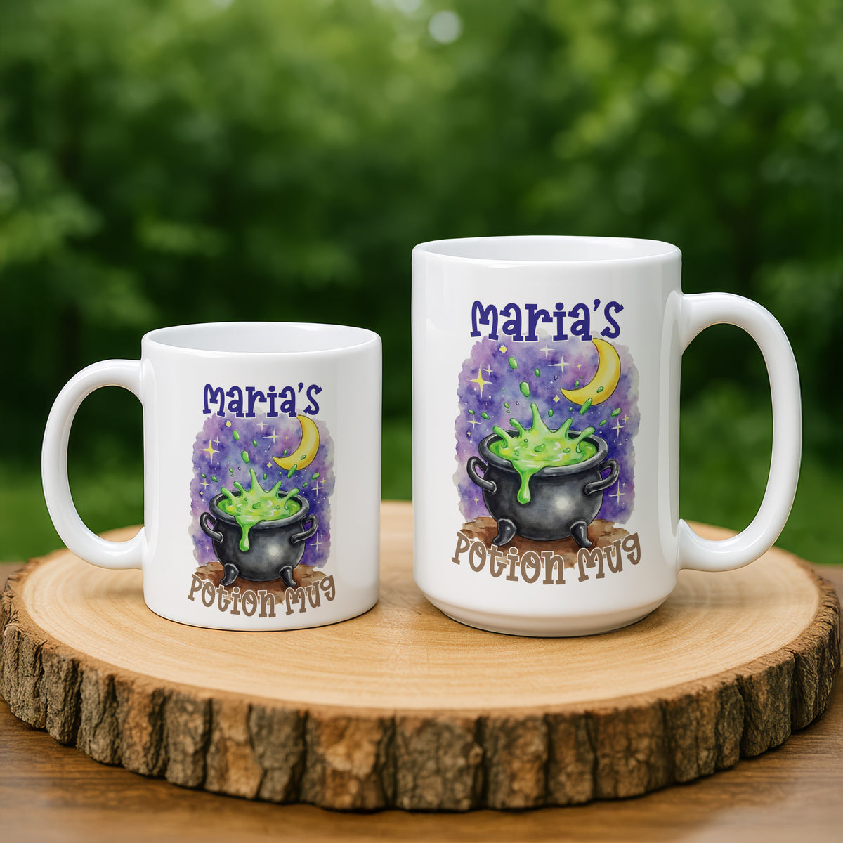 Personalised Witch Cauldron mug in a lifestyle setting