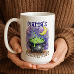 Personalised Witch Cauldron mug from a side angle