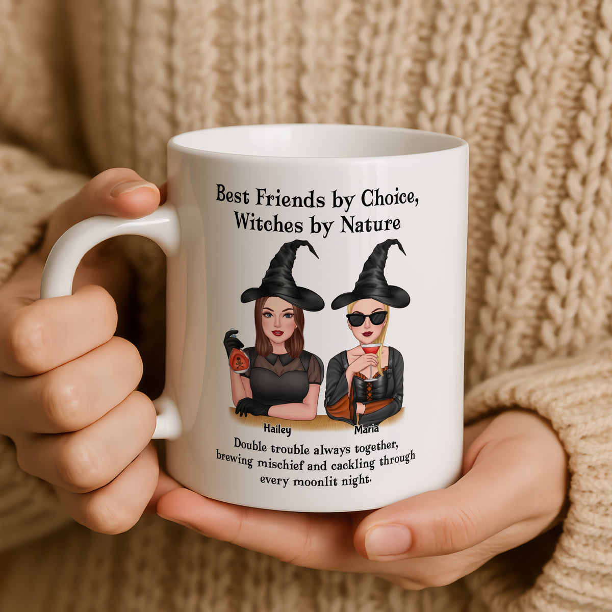 Personalised Witch mug styled on a table setting