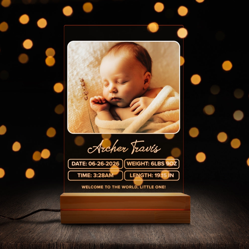 Newborn Baby Photo Night Light