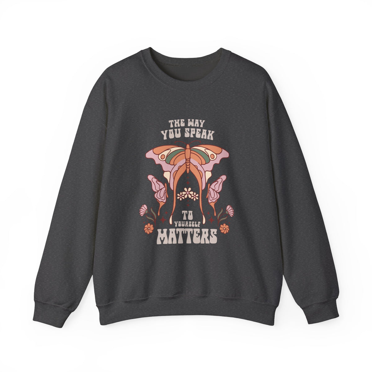 Self Love sweatshirt worn in a lifestyle setting