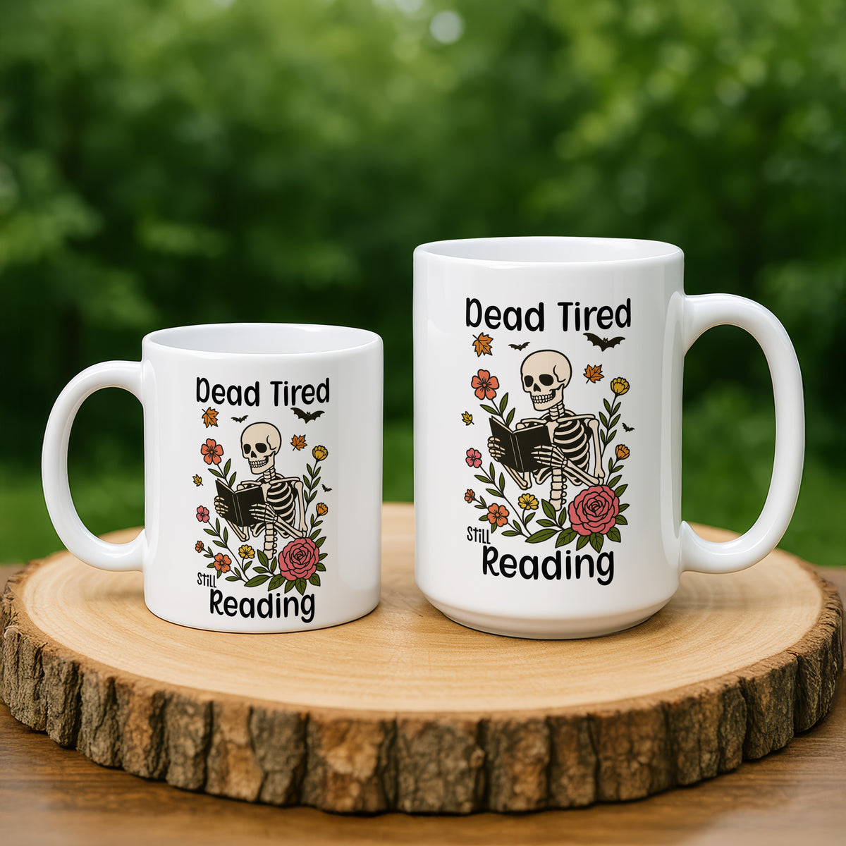 Skeleton mug styled on a table setting